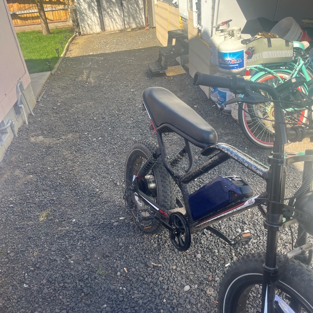 Black Electric Bike with Blue Accents